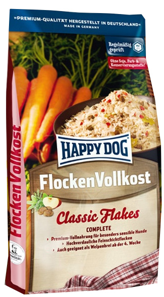 Happy Dog Flocken Vollkost kŕmna kaša pre veľmi citlivých dospelých psov 3 kg