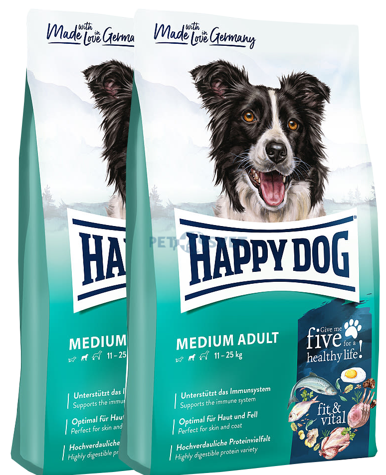 2x Happy Dog Supreme Fit & Vital Medium Adult 12 Kg + DOPRAVA ZDARMA