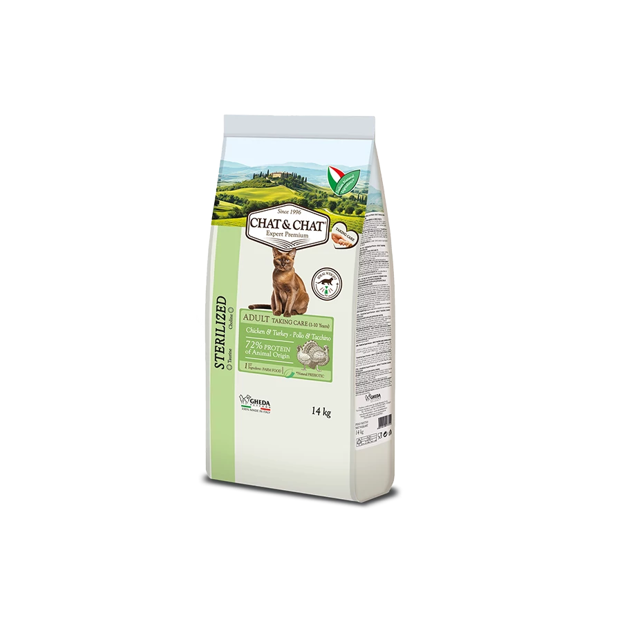 GHEDA Chat&Chat sterilised s hydinou 14 kg