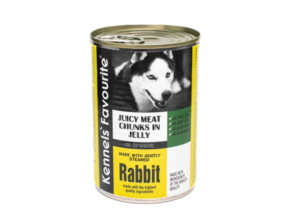 Konzerva pre psov - Kennels Favourite šťavnaté králičie mäso v želé 410 g
