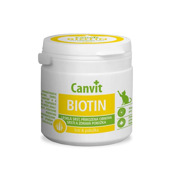 Canvit Biotin pre mačky pre vysokú kvalitu srsti a perfektný vzhľad 100 g 