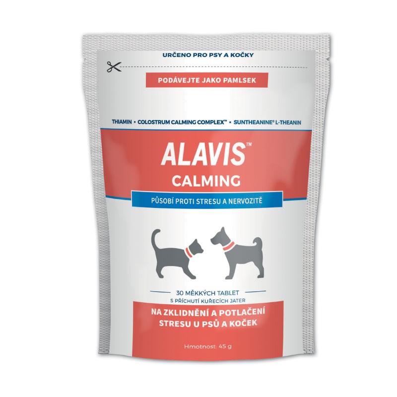 ALAVIS Calming pre psov a mačky na potlačenie stresu a nervozity 45g 30 tabliet