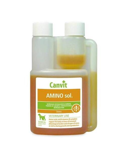 Canvit AMINO roztok vitamínov a glukózy pre rýchly zdroj energie pre psy 250 ml