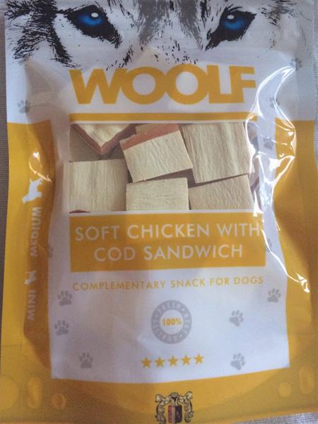 Woolf Dog Chicken & Codfish Soft Sandwich 100 g