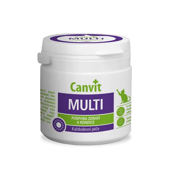 Canvit Multi pre mačky vitamíny na podporu zdravia a kondície mačiek 100 g