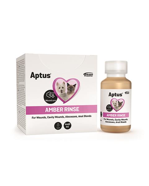 Aptus Amber Rinse roztok na čistenie a oplach povrchových rán u zvierat 4 X 60ml