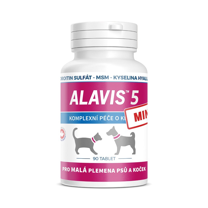 ALAVIS 5 Mini kĺbový prípravok pre psov malých plemien a mačky 90 tbl.