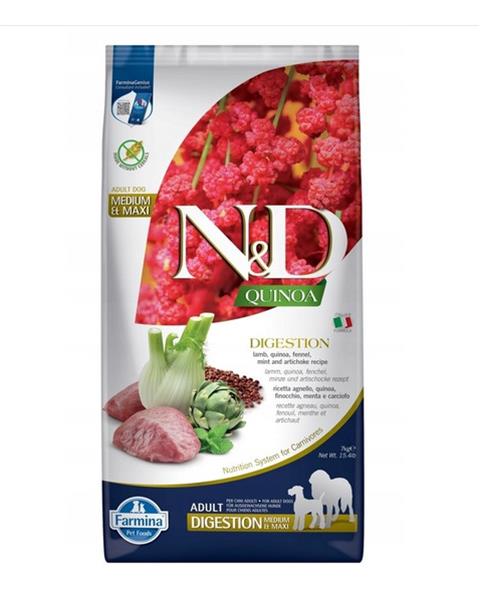 Farmina N&D dog QUINOA (GF) adult medium&maxi, digestion, lamb and fennel 7 kg