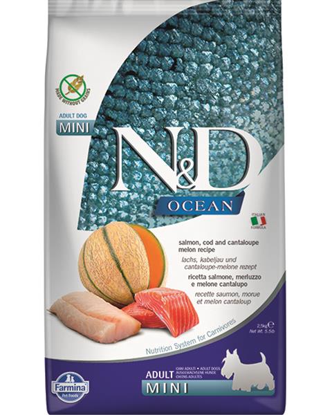 Farmina N&D dog OCEAN (GF) adult mini, salmon, cod & cantaloupe melon 2,5 kg