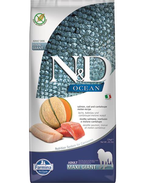 Farmina N&D dog OCEAN (GF) adult giant maxi salmon &melon 12 kg + DOPRAVA ZDARMA