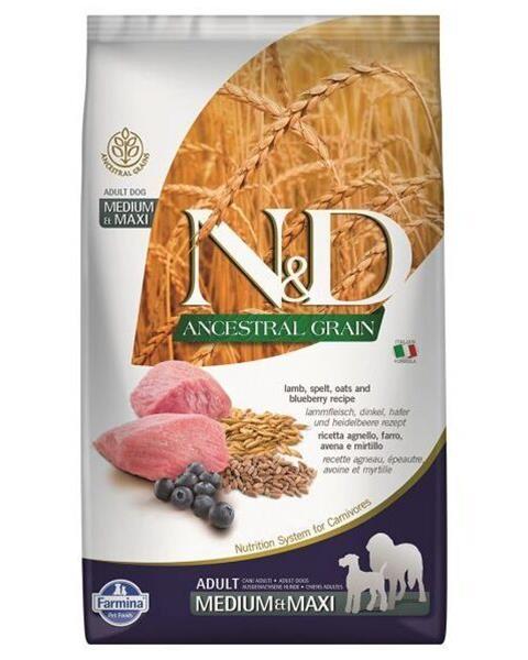 Farmina N&D dog AG adult medium & maxi, lamb & blueberry 12 kg