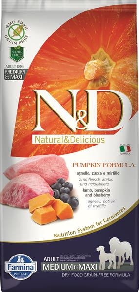 Farmina N&D dog PUMPKIN (GF) adult medium & maxi, lamb & 12 kg