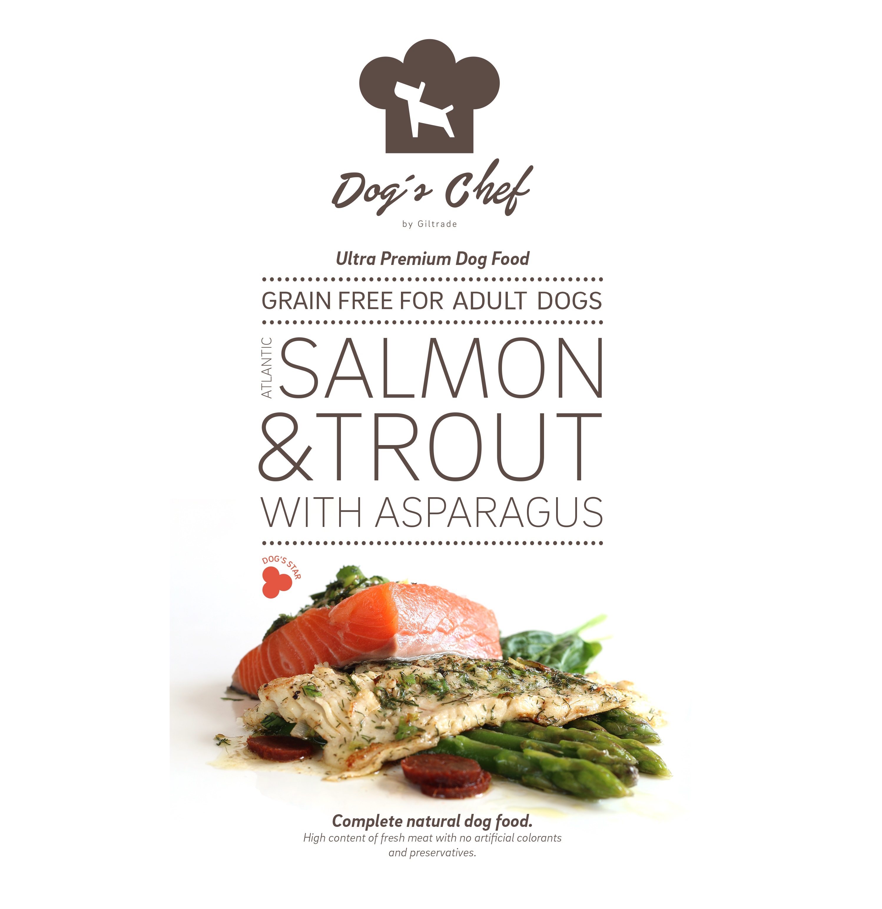 DOG’S CHEF Atlantic Salmon & Trout with Asparagus 15 kg + DOPRAVA ZDARMA