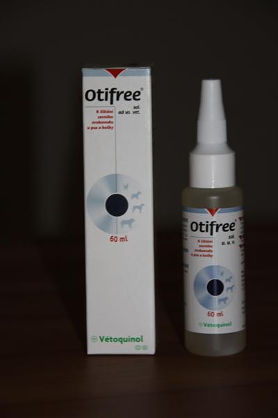 Otifree gtt.oto. Čistiaci a ošetrujúci úšný roztok pre psy a mačky 60 ml 