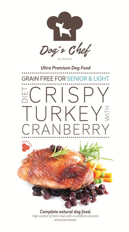 DOG’S CHEF Diet Crispy Turkey with Cranberry SENIOR & LIGHT 15 kg + DOPRAVA ZDA