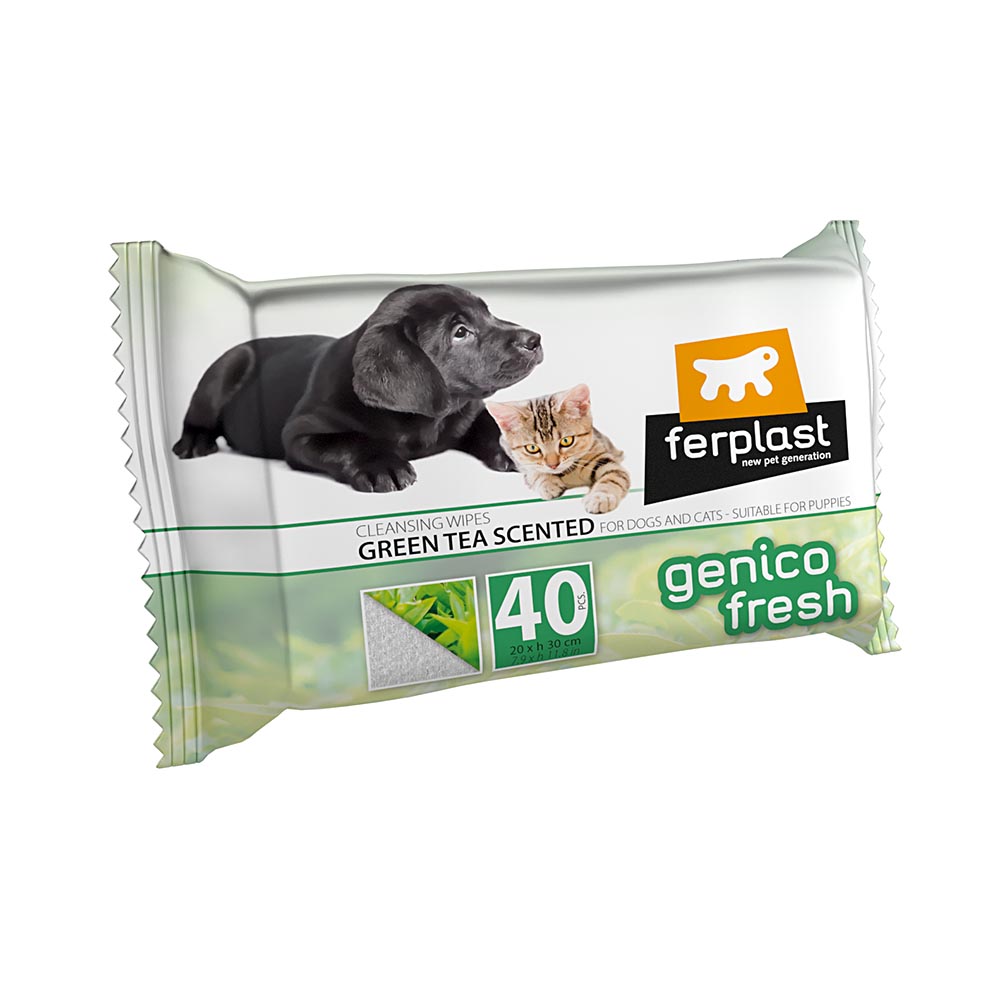 Ferplast Genico Fresh čistiace utierky pre psy a mačky s vôňou zelený čaj 40 ks
