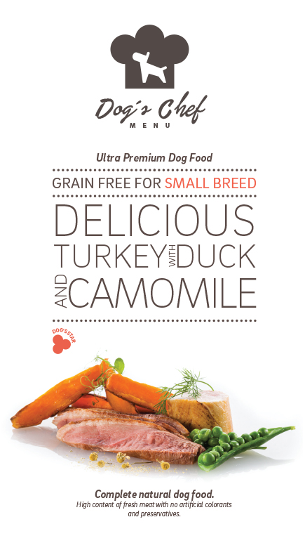 DOG’S CHEF Delicious Turkey with Duck and Camomile SMALL 12 kg + DOPRAVA ZDARMA