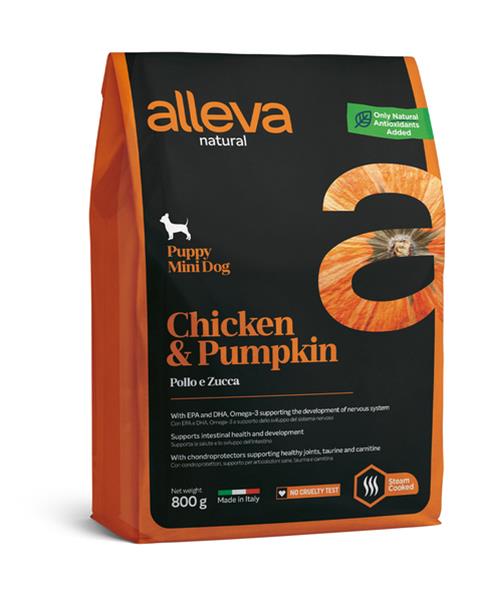 Alleva NATURAL dog puppy mini chicken & pumpkin 0,8 kg