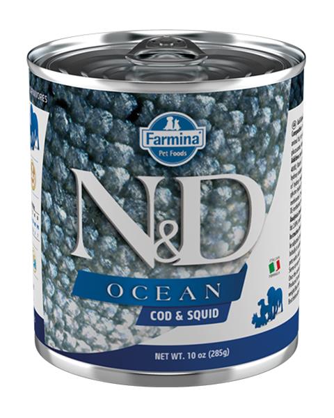 Farmina N&D dog OCEAN Cod & Squid konzerva pre psy 285 g
