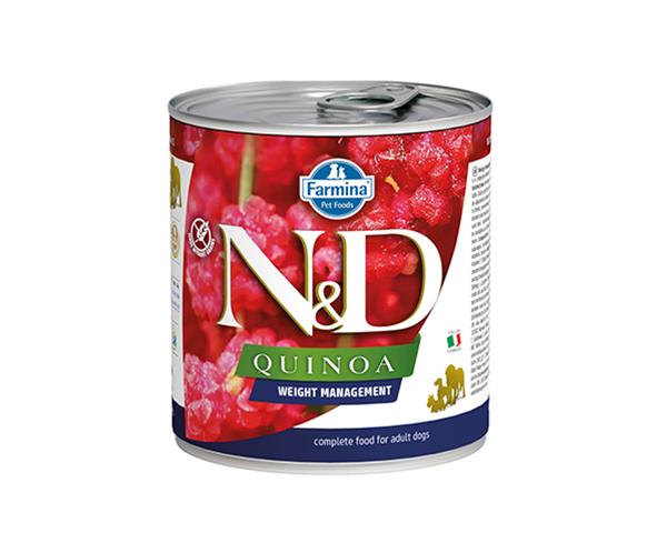 Farmina N&D dog QUINOA weight management konzerva pre psy 285 g